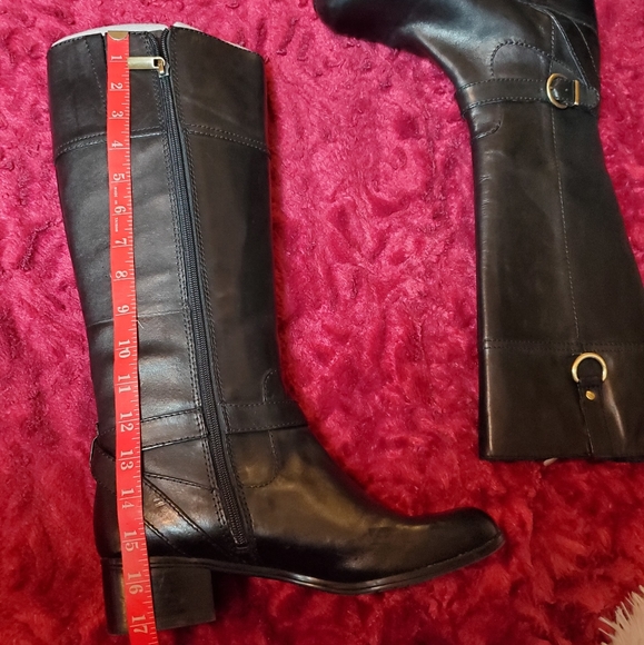 BANDOLINO "BDCARMINE" BLACK LEATHER KNEE BOOTS - Picture 11 of 14